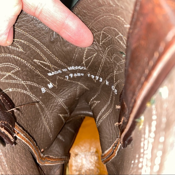 FRYE Cowboy Boots Chestnut Brown Size 8 M - Picture 15 of 16